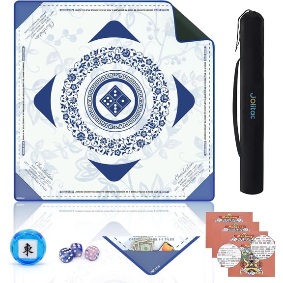 Mahjong Mat, 39 x in Large Gaming Surface, Non-Slip Noise Reduction Table Pad, Suitable for Mahjong, Poker, Board Games, Tile and Dominoes