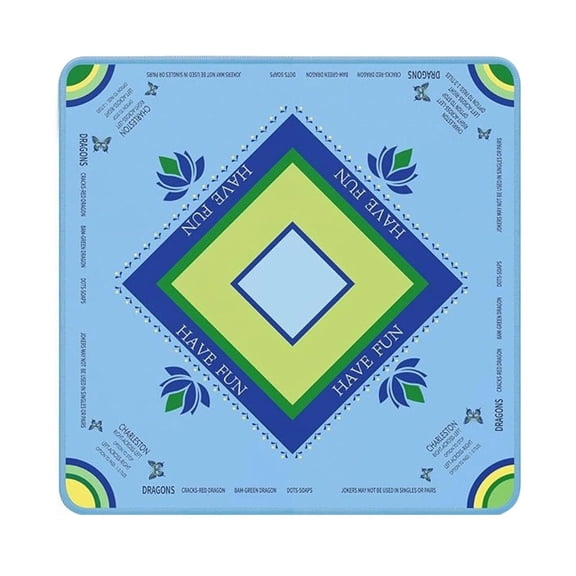Mahjong Mat with Lotus & Butterfly Pattern, Anti-Slip Noise Reduction Rubber Gaming Mat, 31.5 x 31.5 Inch Magenta Foldable Table Cover for Mahjong Poker Board Games，5#