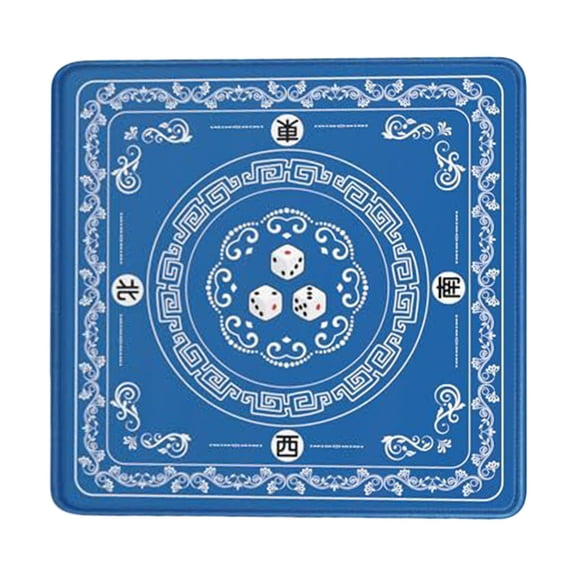 Mahjong Mat with Lotus & Butterfly Pattern, Anti-Slip Noise Reduction Rubber Gaming Mat, 31.5 x 31.5 Inch Magenta Foldable Table Cover for Mahjong Poker Board Games，1#