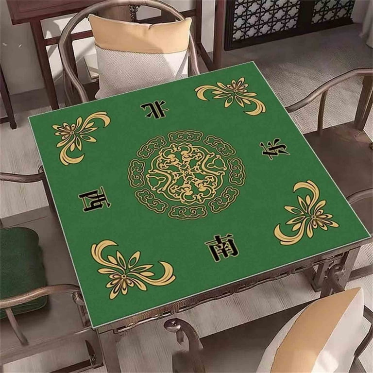 CYHTYM Grand Tapis De Table De Mahjong Carré, Adapté Aux Jeux De Bureau(Black1,60CM/23.6