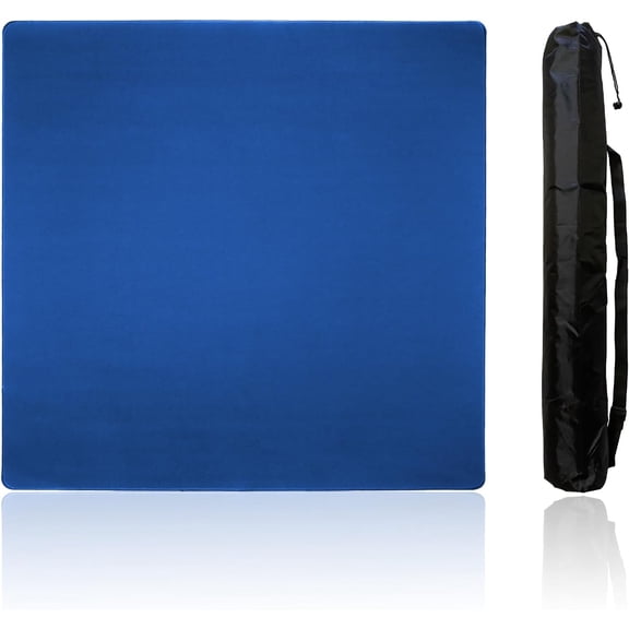 Mahjong Mat, Mahjong Table Mat with Black Carrying Bag,Rubber Anti Slip Game Mat and Noise Reducing Table Cover for Mahjong,Dominoes,Poker,Card,Board Games Table Mat (Blue, 31.5 Inches)