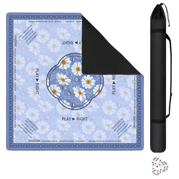 Mahjong Mat for Table, 31.5*31.5in Anti Slip American Mahjong Mats, Noise Reduction, Neoprene Mah Jongg Mat, Mahjong Accessories Gift for Poker/Card/Dominoes Board Tile Games Table Mats