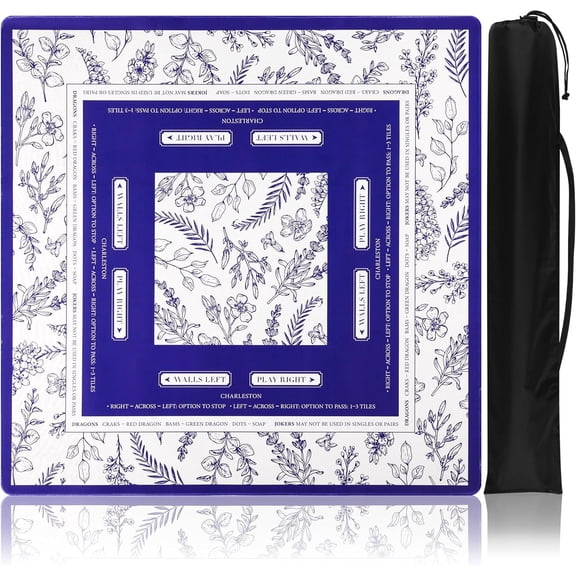 Mahjong Mat for Table - 31.5 x 31.5 x 0.08 Inch, Anti-Slip Noise Reduction Waterproof Gaming Table Cover for Mahjong Poker Card Games (Lavender Fields)