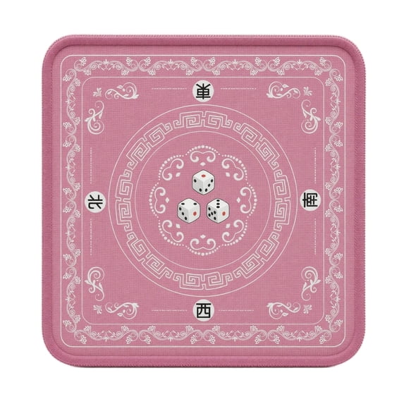 Mahjong Mat for Table 31.5"x31.5" Rubber American Mahjong Mat with Rules, Non Slip Noise Reduction Game Table Cover with Dice and Bag for Mahjong, Poker, Board, Card, Tile Games