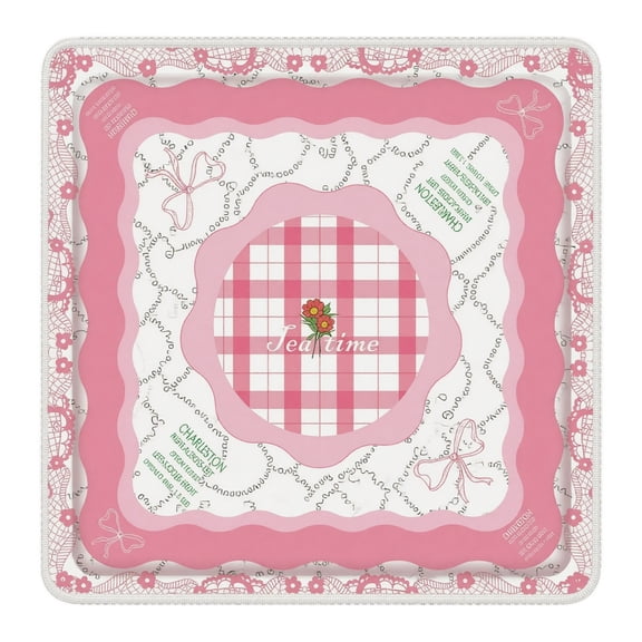 Mahjong Mat for Table 31.5"x31.5" Rubber American Mahjong Mat with Rules, Non Slip Noise Reduction Game Table Cover with Dice and Bag for Mahjong, Poker, Board, Card, Tile Games