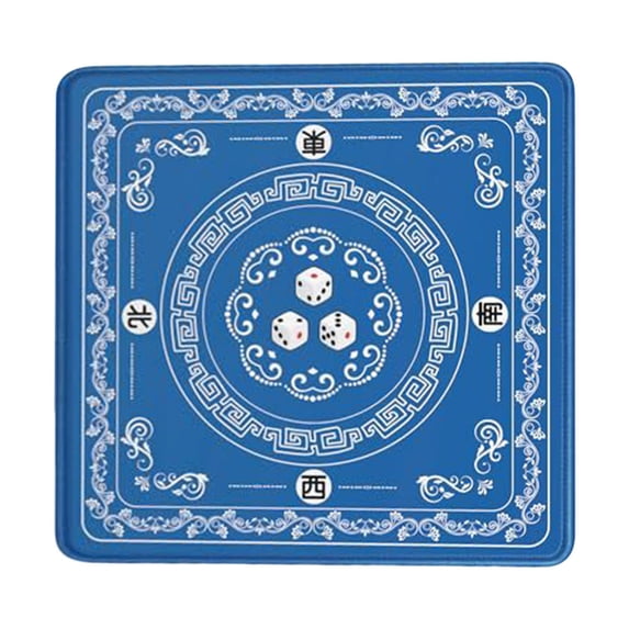 Mahjong Mat for Table 31.5"x31.5" Rubber American Mahjong Mat with Rules, Non Slip Noise Reduction Game Table Cover with Dice and Bag for Mahjong, Poker, Board, Card, Tile Games