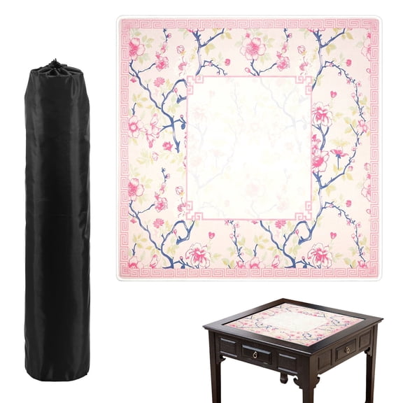American Mahjong Mat with Rules, 31" Square Non-Slip Rubber Table Cover, Silent Noise-Reducing Gaming Mat for Mahjong, Card Games, Dominoes, Easy Storage Roll-Up Design