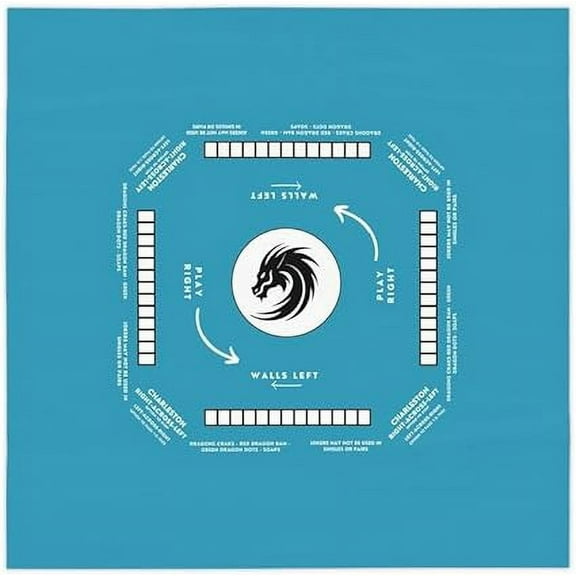 Mahjong Mat with Instructions - Mahjong Tablecloth Size 55 x 55, Mahjong with Rules, Great for Beginners Learning How to Play