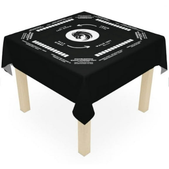 Mahjong Mat with Instructions - Mahjong Tablecloth Size 55 x 55, Mahjong with Rules, solid color variations, Black and white