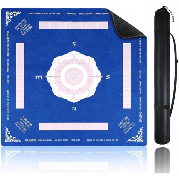Mahjong Mat with Rules, 31.531.5 Inch Foldable, mat for Mahjong,Board Games
