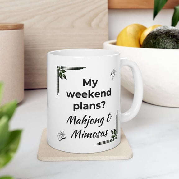 Mahjong & Mimosas Mug Funny Game Night Gift.