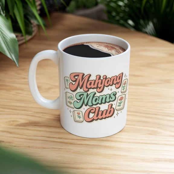 Mahjong Moms Club Coffee Mug R Game Night Gift.