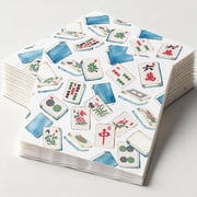 MyMealivos 50Pcs Mahjong Napkins 5 X 5 Inches Disposable Cocktail Beverage Napkins for Casual Gatherings Game Nights Birthday Party
