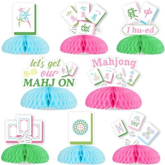 Mahjong Party Decorations, 8Pcs Mah Jong Honeycomb Centerpieces Table Topper Decor for Birthday Game Celebration Party Supplies$$Electronics Accessories