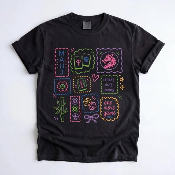 Mahjong Player Graphic T-Shirt, Tile Game Club Tee, Funny Game Night Gift for Mahjong Lovers