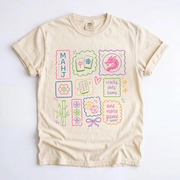 Mahjong Player Graphic T-Shirt, Tile Game Club Tee, Funny Game Night Gift for Mahjong Lovers