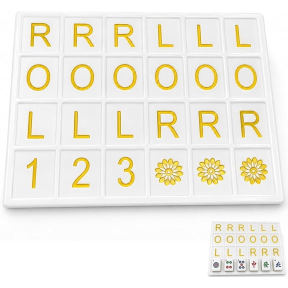 Mahjong Practice Board for American Tiles, Solo Mahjong Board in Yellow, Solo Training Tool for Tile Recognition and Strategy Training at Home