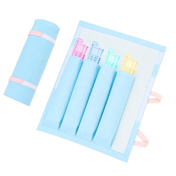 Mahjong Rack Bag for 4 Racks & Pushers, 20.47 inch Roll Up Polyester Sleeve Organizer with 4 Individual Inner Pockets for Club Game Night Travel Carrying, Case Only