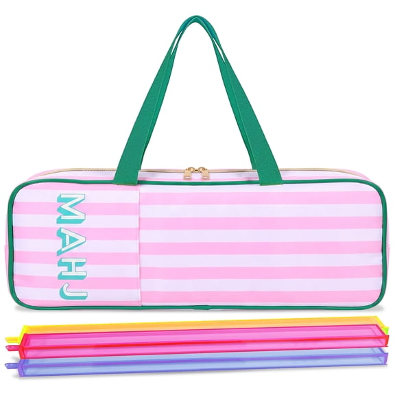 Mahjong Rack Carrying Case Lightweight Polyester Storage Bag with Handle and Pocket Fits Mahjong Tile and Accessory