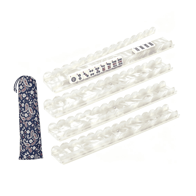 Storage Rack Magnetic Labels Mahjong Racks with Magnetic Pushers, 20 Inch Acrylic Scalloped Mahjong ...