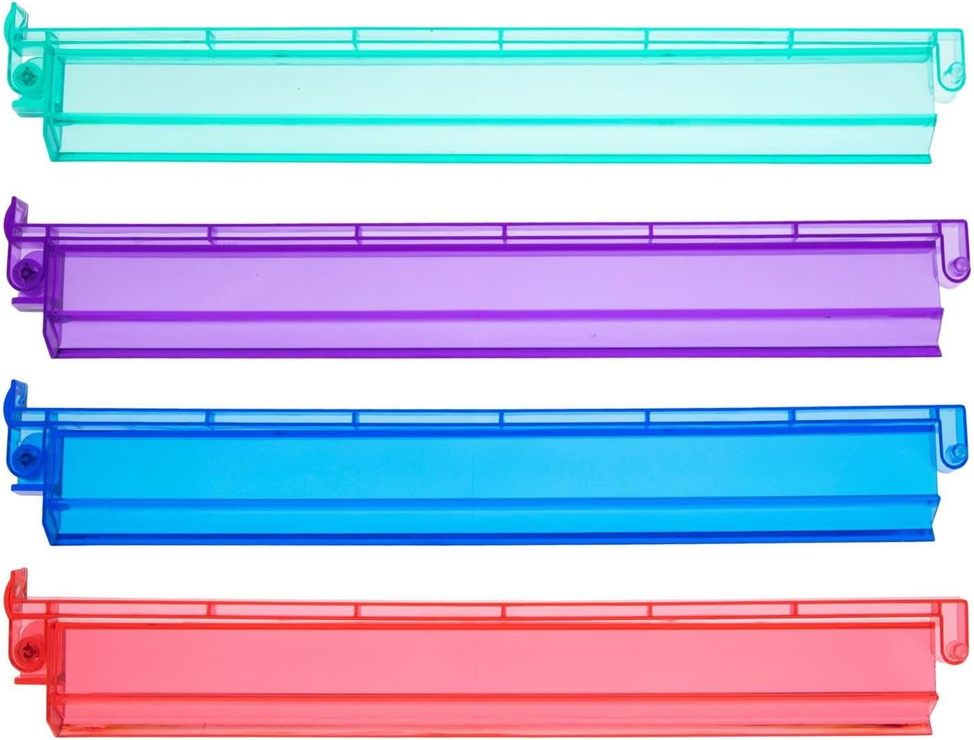 Mahjong Racks with Pushers, 4 Mah Jongg Clear Acrylic American All-in-One Tile Rack & Pusher Accessories Gifts (4 Colors)