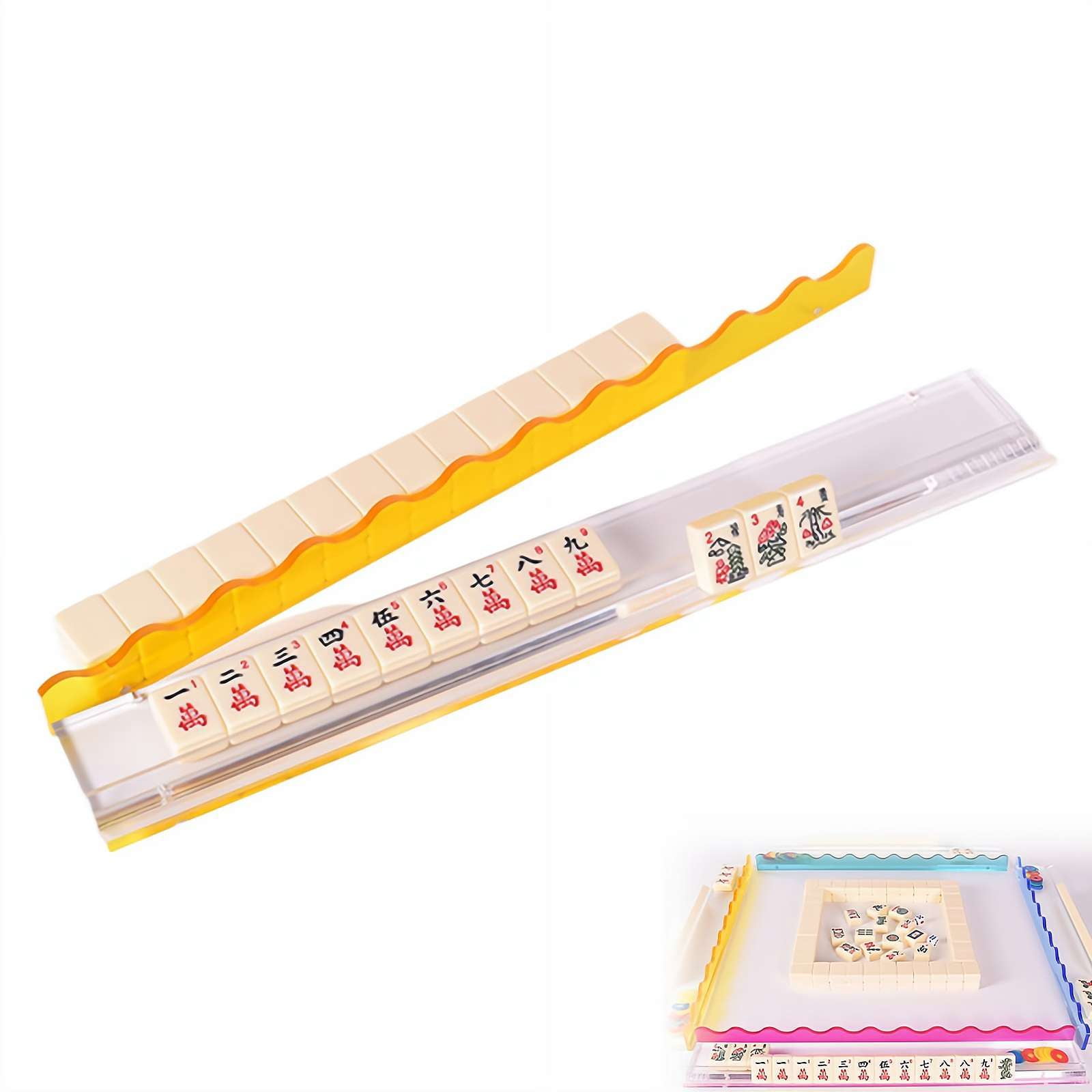 Mahjong Racks with Pushers, Clear Acrylic Racks,  Mahjong Accessories（1PC）