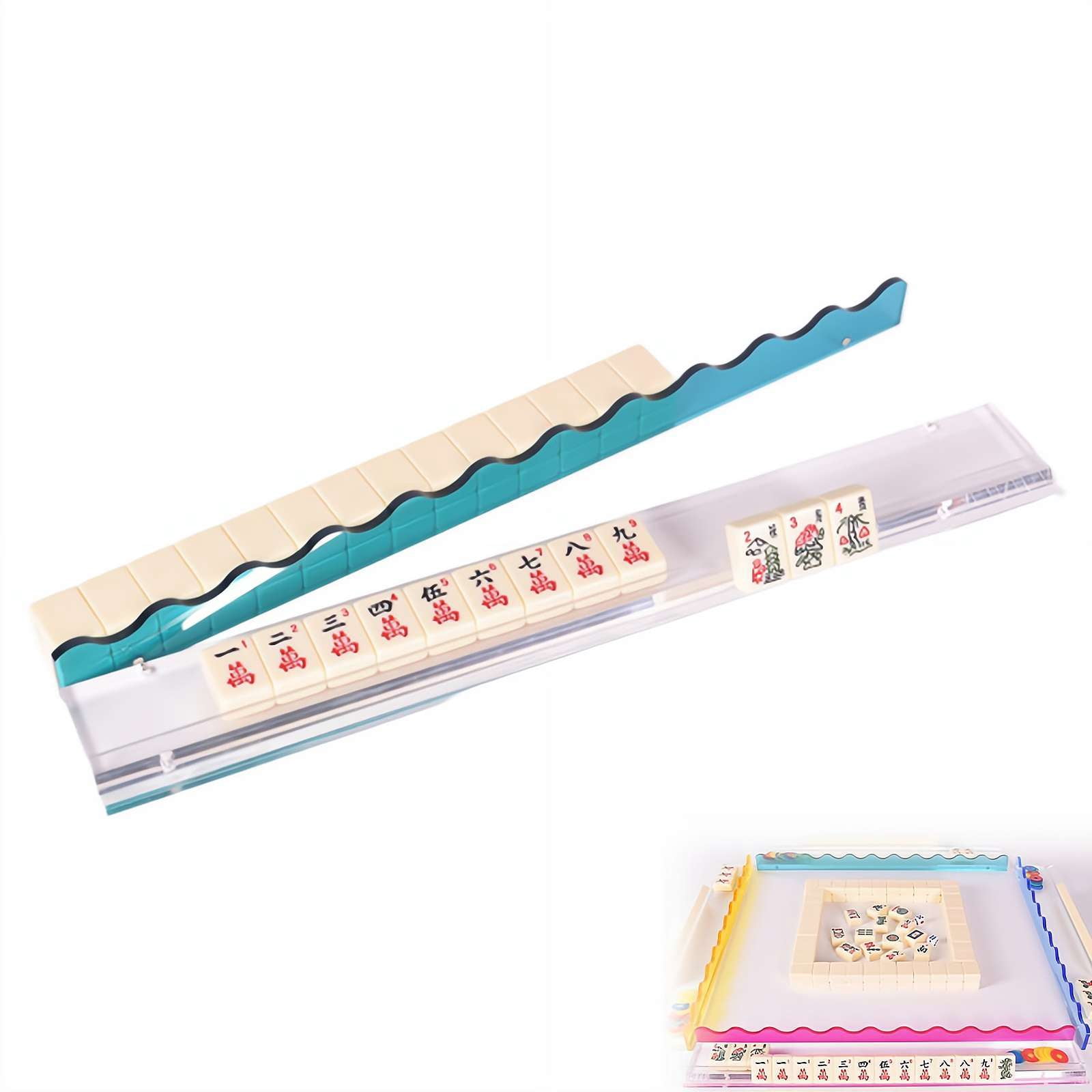 Mahjong Racks with Pushers, Clear Acrylic Racks,  Mahjong Accessories（1PC）