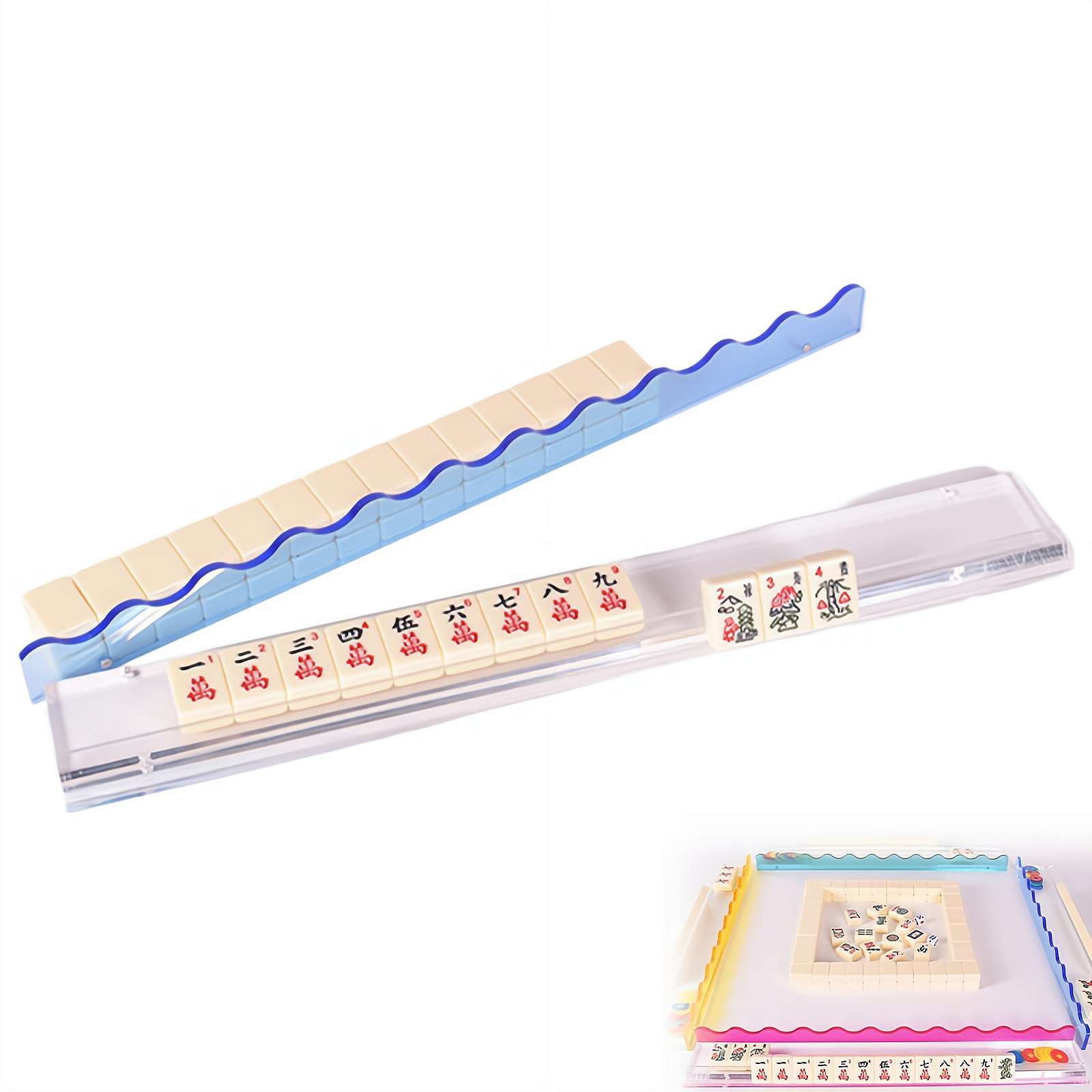 Mahjong Racks with Pushers, Clear Acrylic Racks,  Mahjong Accessories（1PC）