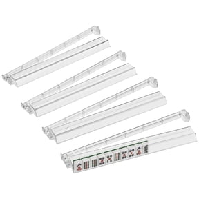Non-Slip Mahjong Racks with Pushers Set of 4, Clear Mahjong Rack Accessories & Gifts, 18.5'' Clear Plastic American Mahjong Tile Racks