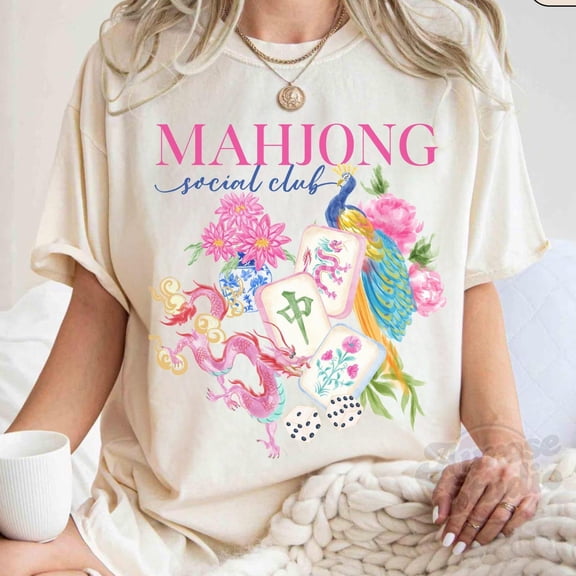 Mahjong Social Club Shirt Mahjong TShirt Funny Mahjong Gift Mahj Shirt Game Night Shirts