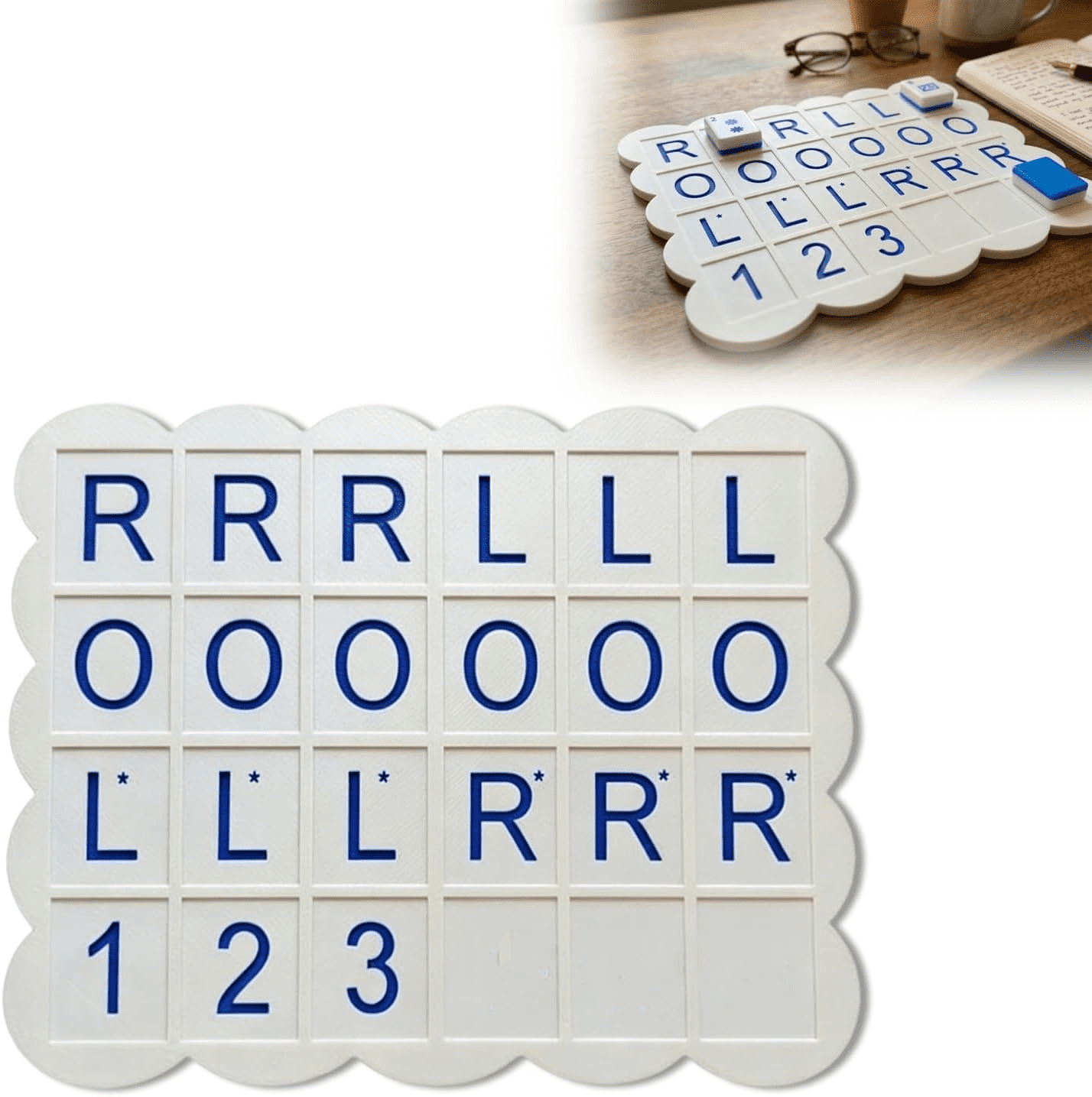 Mahjong Solo Practice Board Compatible with Standard Size American Mahjong Tiles | Single Player Training Aid | Improve Your Strategy | 3D Printed Lightweight Durable Design (Blue)