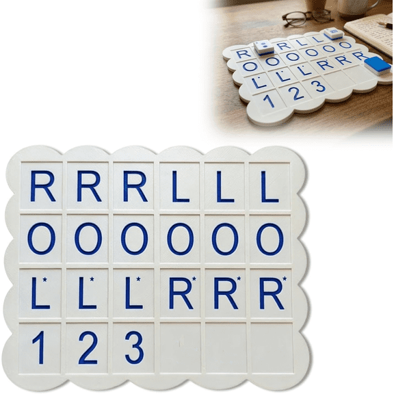 Mahjong Solo Practice Board Compatible with Standard Size American Mahjong Tiles | Single Player Training Aid | Improve Your Strategy | 3D Printed Lightweight Durable Design (Blue)