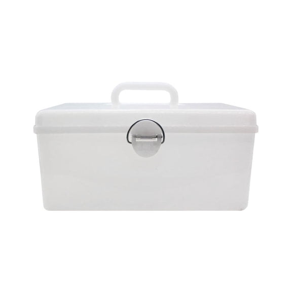 WHAMVOX White Mahjong Storage Box 1 Piece, 11in x 6.7in x 5.1in Organizer Case for Mahjong Tiles