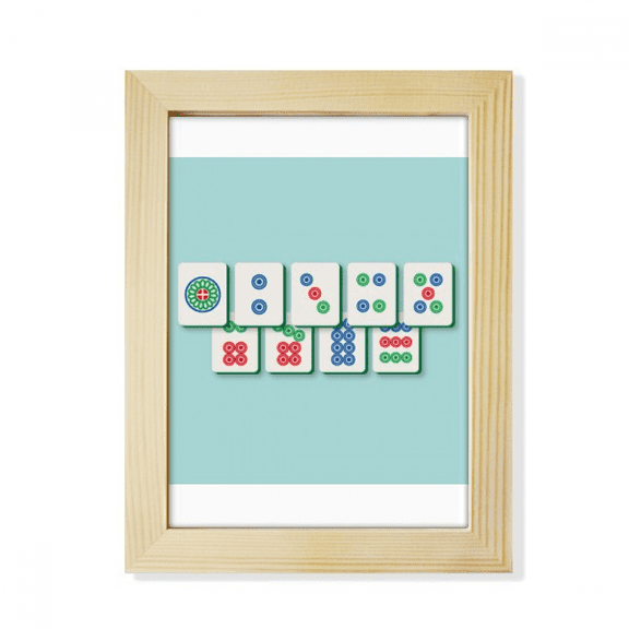 Mahjong Straight Flush Digital Package Desktop Adorn Photo Frame Display Art Painting Wooden