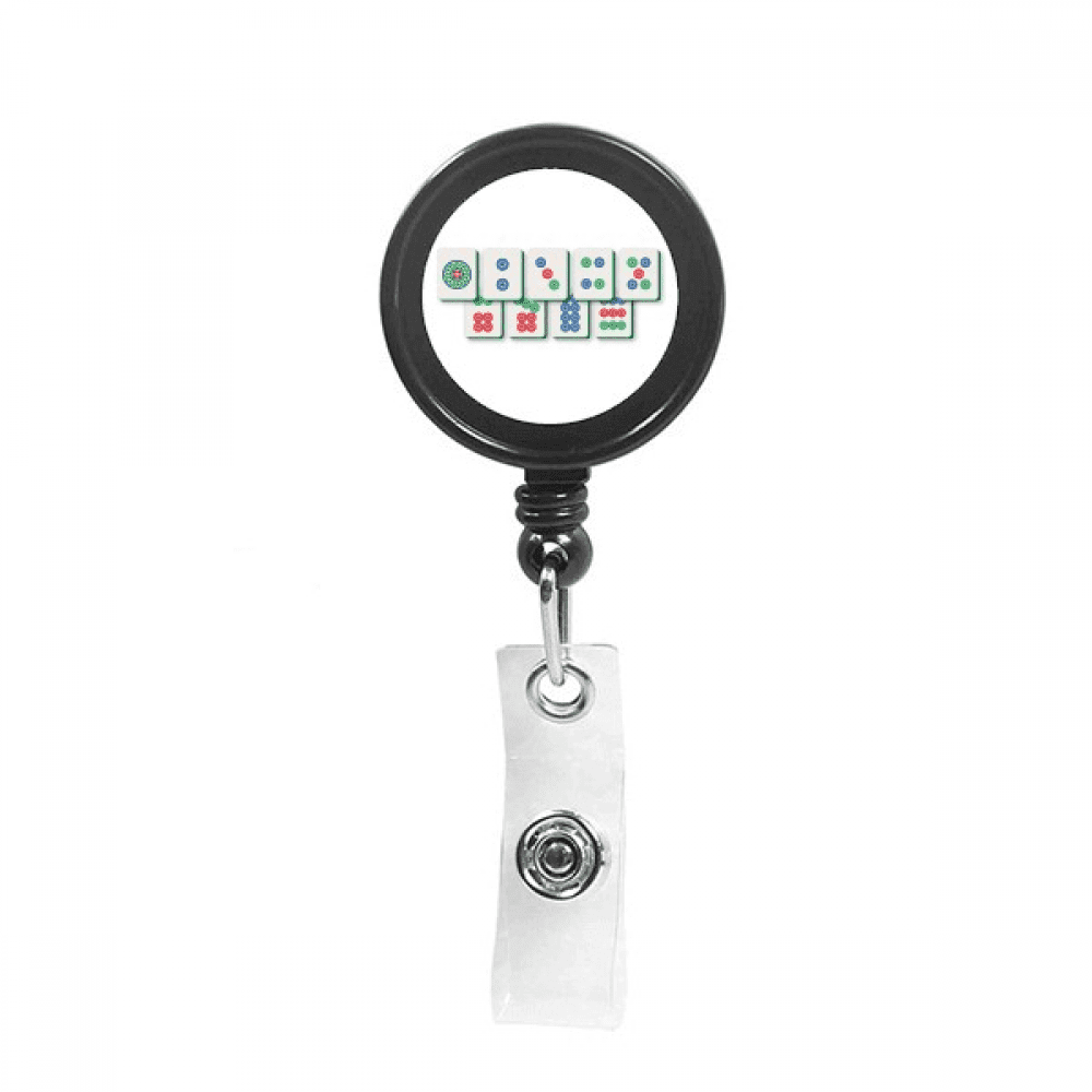 Mahjong Straight Flush Digital Package Retractable Keychain Badge Holder ID Badge