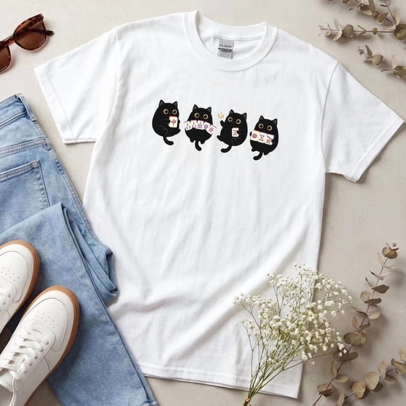 Mahjong T-Shirt, Black Cat Mahjong Graphic Tee, Funny Mahjong Player Shirt, Mahj Lover Gift