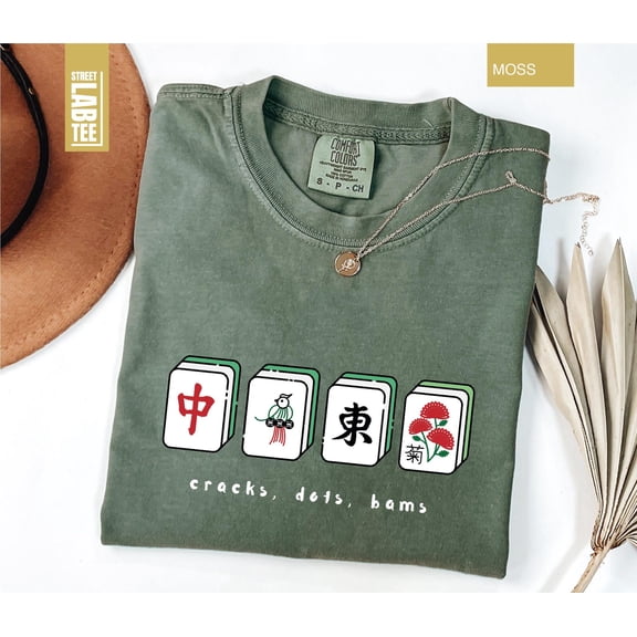 Mahjong TShirt Cracks Dots Bams Shirt Mahj Game Night Gift Mahjong Lover Tee