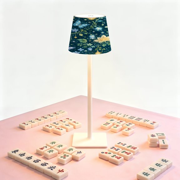Mahjong Table LED Lamp, Ethereal Forest Fairy Dance Butterfly Lights, Cordless Touch Control 3 Color Dimmable Rechargeable Light, Bedside Nightstand Decor Gift for Mahjong Lover