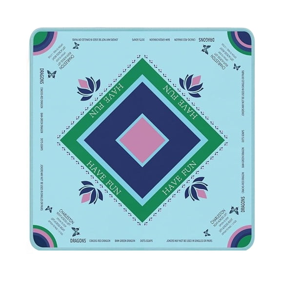 Mahjong Table Mat With Silicone Backing, Non-Slip Wear-Resistant Lock Edge, 80X80Cm Converted To 31.5X31.5 Inch, 1Pc Premium Square Game Mat Ideal For Card , Board ,