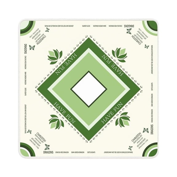Mahjong Table Mats, Diatomite Infused Rubber, Durable Anti Slip Water Absorbent, Social Gaming Events, Green Ivory 31X31 In, 1 Pc