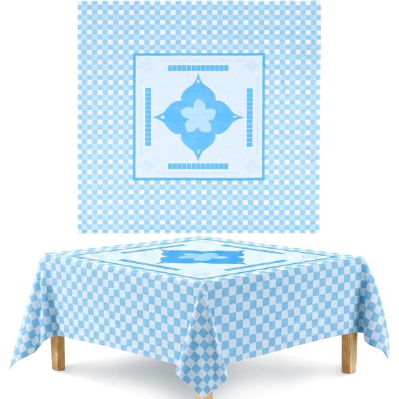 Mahjong Tablecloth 55" x 55" Soft Plush, Blue