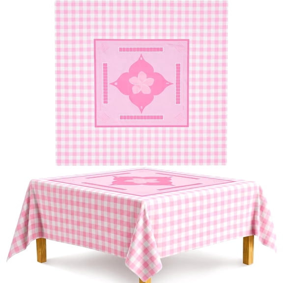 Mahjong Tablecloth 55" x 55" Soft Plush, Pink