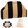 thumbnail image 1 of Large Capacity Striped Mahjong Tile Bag with Dice Pouch, Woven Crossbody Mahjong Organizer, Portable Mahjong Accessories Storage Bag for Women Game Night Gift, Dark coffee brown, 1 of 7