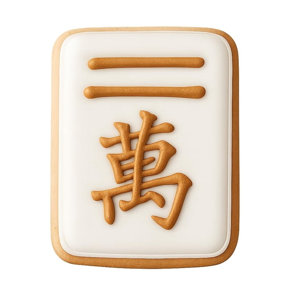 Mahjong Tile Two Character ?? Cookie Cutter & Stamp, Fondant, Clay - 2.3x4"