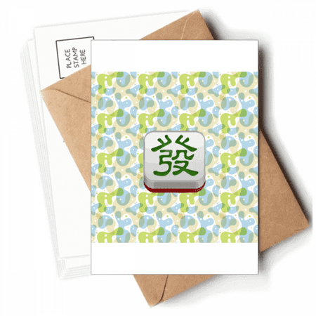 Mahjong Tiles Font Design Chinese Traditional Postcards Envelopes Blank Note Cards Mailing