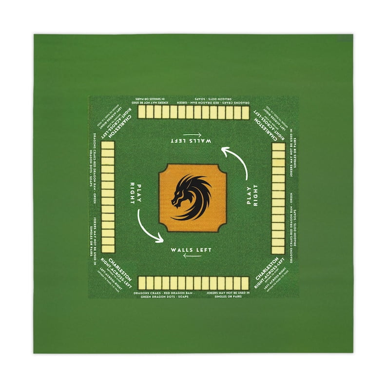 Mahjong with Rules, Instructions on tablecloth, size 55.1" by 55.1