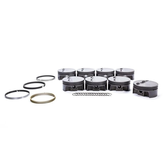 Mahle 930200640 Small Block Chevy PowerPak Flat & Top Piston Set, 4.040 in. Bore