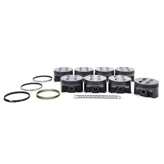 Mahle 930203630 Small Block Chevy PowerPak Flat & Top Piston Set, 4.030 in. Bore