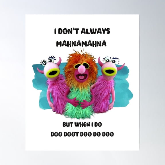 Mahnamahna Stuck In Your Head Muppet'S Song Design Poster Wall Art, Modern Wall Decor For Living Room Bedroom, 12x18 UNFRAMED