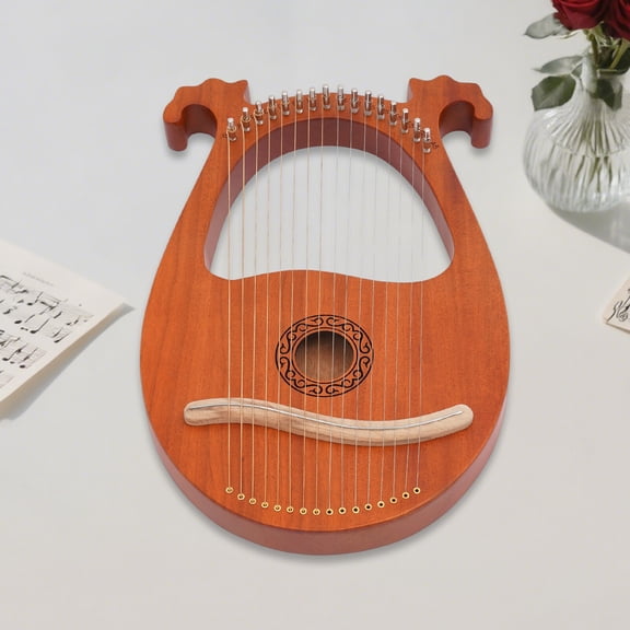 Mahogany 16-String Harp for Music Lovers and Beginners  Portable Design